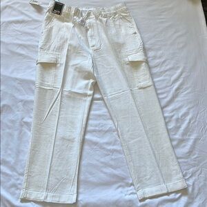 Roundtree & Yorke White Cargo Pants Utility Style